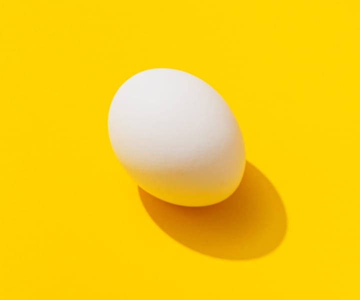 foto de um ovo em um fundo amarelo